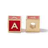 Rack Plating Brass Enamel Beads KK-B060-04G-03A-1