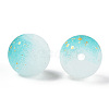 Frosted Baking Paint Crackle Glass Beads with Glitter Powder X1-DGLA-T004-01G-2
