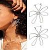 1 Pair Flower Alloy Hoop Earrings for Women EJEW-LP0004-78P-1