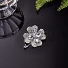 Cubic Zirconia Clover Brooch Pin JBR105G-4