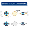 Unicraftale 60Pcs 2 Colors Evil Eye Resin Connector Charms FIND-UN0001-59-3