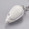 Natural Howlite Keychain KEYC-P041-B09-3