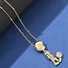 Brass Micro Pave Clear Cubic Zirconia Pendant Necklaces NJEW-M084-01G-01-4