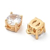 Brass Micro Pave Clear Cubic Zirconia Charms KK-G516-29G-2