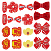Chinese New Year Bowknot Flower Cloth Alligator Hair Clips Set OHAR-WH0021-31D-1