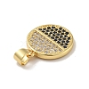 Brass Micro Pave Cubic Zirconia Pendants KK-B059-35G-B-3