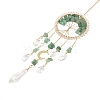 Wire Wrapped Natural Green Aventurine Chip Tree of Life Window Hanging Prism Ornaments HJEW-TA00283-03-2