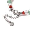 Snowman & Candy Cane Alloy Charm Bracelet BJEW-TA00265-5