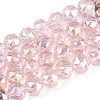 AB Color Plated Transparent Glass Round Beads Strands EGLA-T029-8mm-12T-13-1