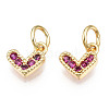 Brass Micro Pave Cubic Zirconia Charms KK-N227-33G-06-NF-1