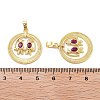 Rack Plating Brass Micro Pave Cubic Zirconia Pendants KK-Z071-55G-3