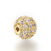 Brass Micro Pave Cubic Zirconia Beads X-ZIRC-Q015-113G-2