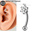 G23 Titanium Clear Cubic Zirconia Eyebrow Curved Barbell Rings WG7A99B-05-1