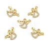 Brass Micro Pave Cubic Zirconia 2-Loop Pendants KK-E068-VB368-2