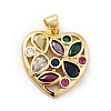 Rack Plating Brass Micro Pave Colorful Cubic Zirconia Pendants ZIRC-F129-40G-1