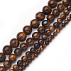 4 Strands 4 Style Natural Grade AB Tiger Eye Round Beads Strands G-TA0001-27-3