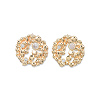 Clear Cubic Zirconia Flower Stud Earrings EJEW-N012-48LG-2