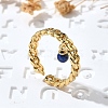 Brass Curb Chain Cuff Rings for Women RJEW-Z085-03G-07-2