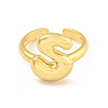 Brass Letter Open Cuff Rings for Women RJEW-G313-01S-G-2