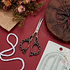 SUNNYCLUE 1Pc Peach Blossom Stainless Steel Scissors AJEW-SC0002-78B-4