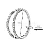 316 Surgical Stainless Steel Micro Pave Clear Cubic Zirconia 2 Line Hoop Cartilage Earrings WGDA01E-03-2