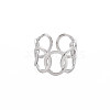 Non-Tarnish 304 Stainless Steel Interlocking Oval Open Cuff Ring RJEW-S405-147P-1