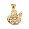 Rack Plating Brass Micro Pave Cubic Zirconia Pendants KK-L226-018G-1