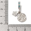 Rack Plating Alloy Aquamarine & Clear Rhinestone European Dangle Charms PALLOY-S189-16P-3