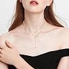 Anti-Tarnish Double Y-shaped Necklace Long Drop Dangle Necklace Delicate Y Chain Necklace Personalized Zircon Pendant Necklaces Choker Trendy Y Necklace Jewelry for Women JN1093A-7