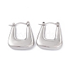 Non-Tarnish 304 Stainless Steel Trapezoid Thick Hoop Earrings for Women EJEW-B018-07P-1