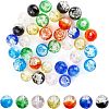 SUPERFINDINGS 35Pcs 7 Colors Handmade Luminous Transparent Lampwork Beads Strands LAMP-FH0001-13-1