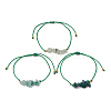 3Pcs 3 Styles Gemstone Braided Bead Bracelets BJEW-JB11146-04-4