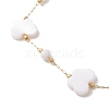 Summer Beach Natural White Shell Link Chain Anklets AJEW-AN00771-03-3