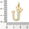 Rack Plating Brass Micro Pave Cubic Zirconia Pendants KK-D535-01U-RS-3