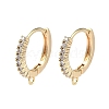 Brass Micro Pave Cubic Zirconia Hoop Earring Findings KK-P257-05G-1