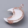 Natural Shell Wire Wrapped Pendants SSHEL-L015-16-3