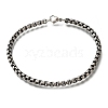 304 Stainless Steel Box Chain Bracelets for Men BJEW-B096-33B-AS-1