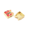 Christmas Brass Enamel Beads KK-I474-G07-2