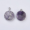 Natural Amethyst Pendants G-K234-E14-2