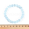 Dyed Natural Selenite Round Beaded Stretch Bracelets for Women G-U005-02G-5