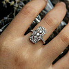 Retro Brass & Cubic Zirconia Finger Rings FS-WGF6FC6-03-4