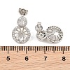 Brass Micro Pave Cubic Zirconia Stud Earring Findings CU-CBAA5EE-02P-3