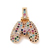 Brass Micro Pave Cubic Zirconia Pendants KK-C076-29M-G02-1