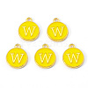 Golden Plated Alloy Enamel Charms X-ENAM-S118-09W-1