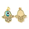 Brass Cubic Zirconia Pendants KK-K338-02G-3