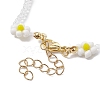 Faceted Rondelle Glass & Glass Seed Anklet AJEW-AN00587-4
