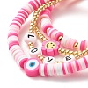 Handmade Polymer Clay Heishi Beads Stretch Bracelets Set BJEW-JB07406-03-8