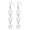 Star Hollow Alloy Dangle Earrings for Women EJEW-JE05628-1