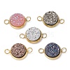 Resin Imitation Druzy Agate Connector Charms PALLOY-JF02189-01-1