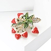 Strawberry Leaf Alloy Enamel Brooch PW-WG915EB-01-3